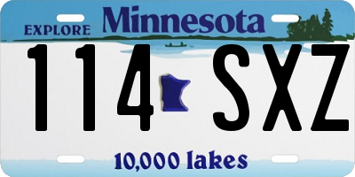 MN license plate 114SXZ