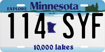 MN license plate 114SYF