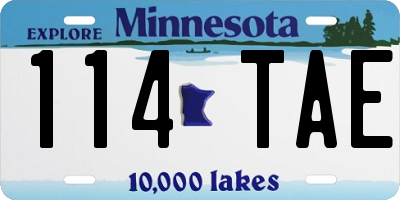 MN license plate 114TAE