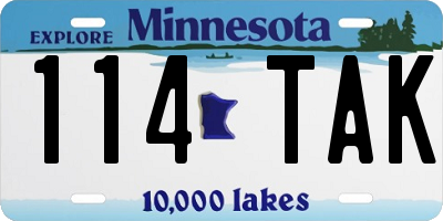 MN license plate 114TAK