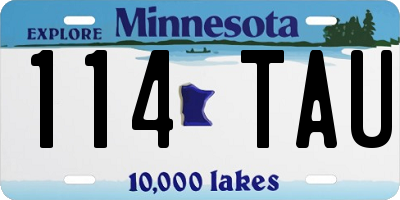 MN license plate 114TAU