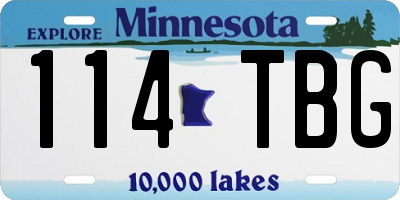 MN license plate 114TBG
