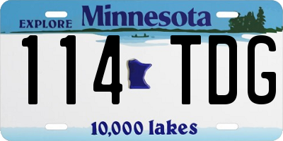 MN license plate 114TDG