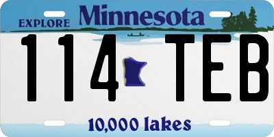 MN license plate 114TEB