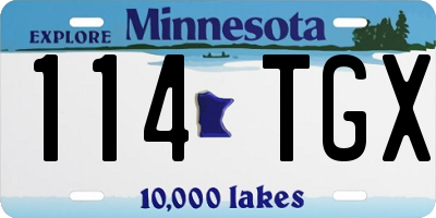 MN license plate 114TGX
