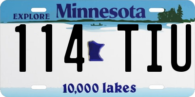 MN license plate 114TIU