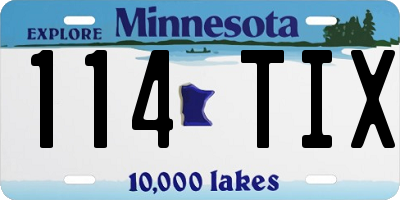 MN license plate 114TIX
