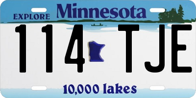 MN license plate 114TJE
