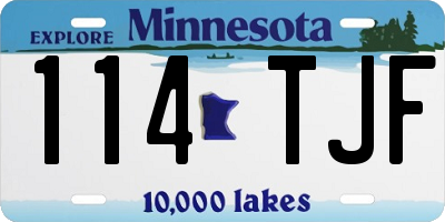 MN license plate 114TJF