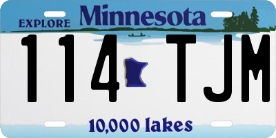 MN license plate 114TJM
