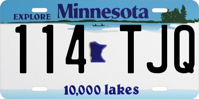 MN license plate 114TJQ