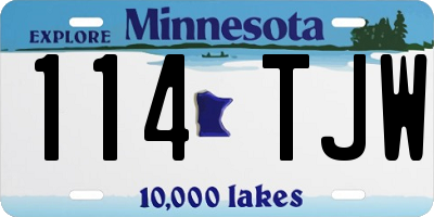 MN license plate 114TJW
