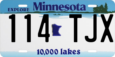 MN license plate 114TJX