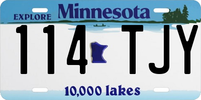 MN license plate 114TJY