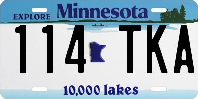 MN license plate 114TKA