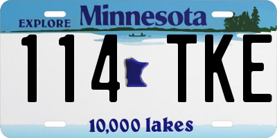 MN license plate 114TKE