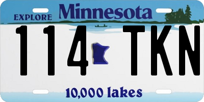 MN license plate 114TKN