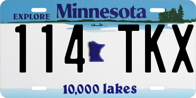 MN license plate 114TKX