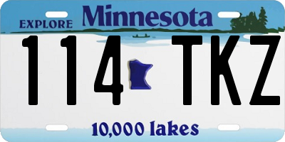 MN license plate 114TKZ