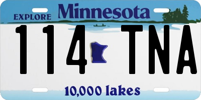 MN license plate 114TNA