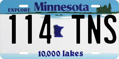 MN license plate 114TNS