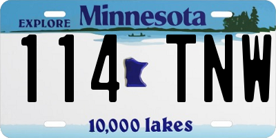 MN license plate 114TNW
