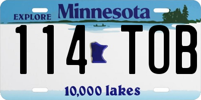 MN license plate 114TOB