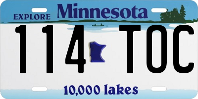MN license plate 114TOC