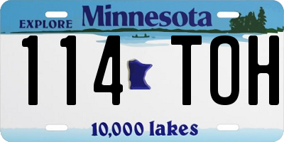 MN license plate 114TOH