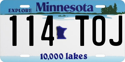 MN license plate 114TOJ