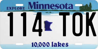 MN license plate 114TOK