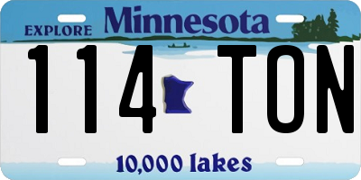 MN license plate 114TON