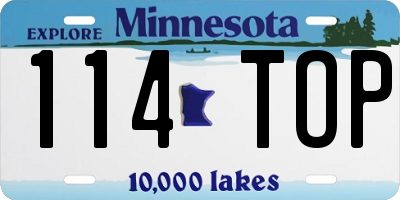 MN license plate 114TOP
