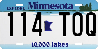 MN license plate 114TOQ