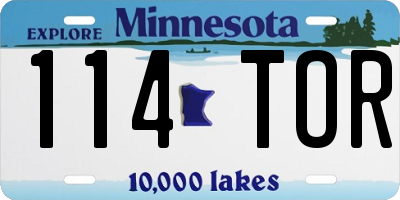 MN license plate 114TOR