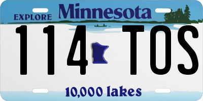 MN license plate 114TOS