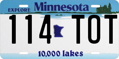 MN license plate 114TOT
