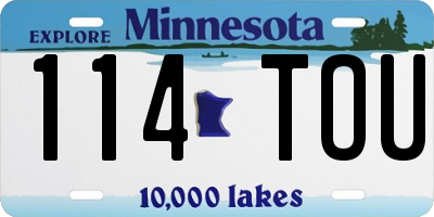 MN license plate 114TOU