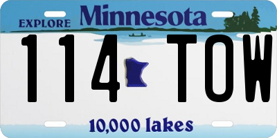MN license plate 114TOW