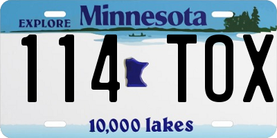 MN license plate 114TOX