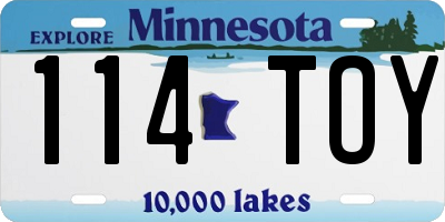 MN license plate 114TOY