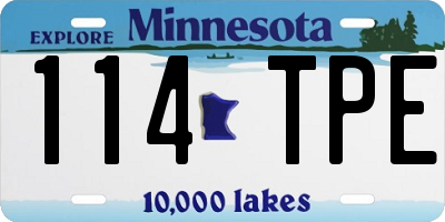 MN license plate 114TPE