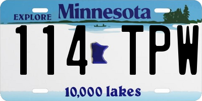 MN license plate 114TPW
