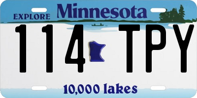 MN license plate 114TPY