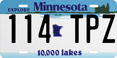 MN license plate 114TPZ