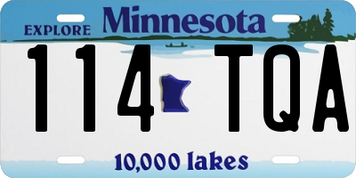 MN license plate 114TQA