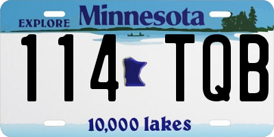 MN license plate 114TQB