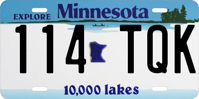 MN license plate 114TQK