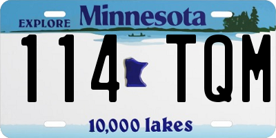 MN license plate 114TQM