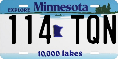 MN license plate 114TQN